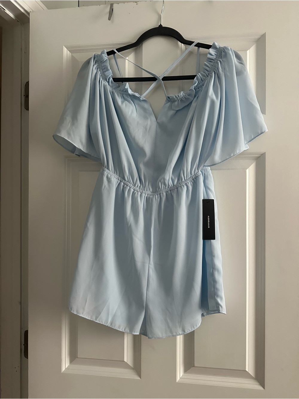 Lulu’s Light Blue Off-Shoulder Women’s Romper